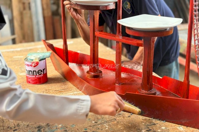 Miniatur Kapal Karya Warga Binaan Lapas Kotabaru Tampil di Lomba Menu Sehat