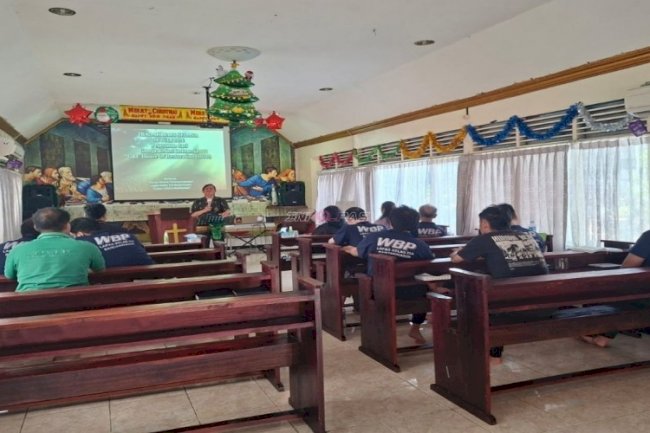 Warga Binaan Kristiani Lapas Banjarmasin Jalani Ibadah Rutin Bulanan bersama GBI House of Restoration