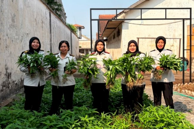 Lapas Perempuan Malang 30 Kg Panen Kangkung, Wujudkan Ketahanan Pangan dan Pembinaan Kemandirian