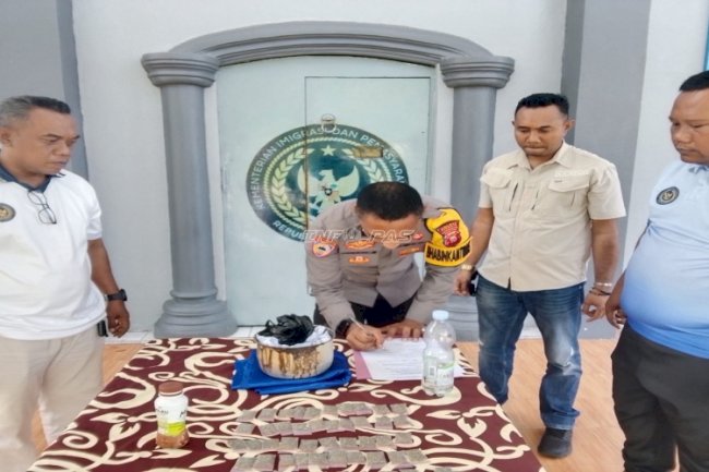 Lapas Ternate Gagalkan Peredaran Diduga Ganja, 50 Sachet Diamankan
