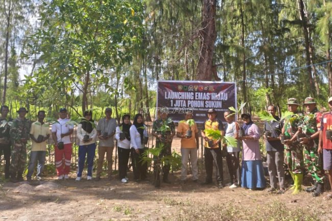 Lapas Geser Dukung Aksi Emas Hijau Koramil Geser, Tanam Pohon Sukun untuk Perkuat Ketahanan Pangan