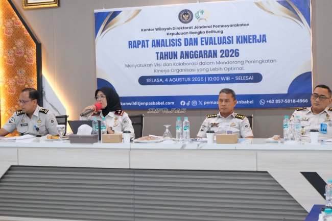 Kanwil Ditjenpas Babel Evaluasi Kinerja Semester I, Dorong Optimalisasi Kinerja UPT
