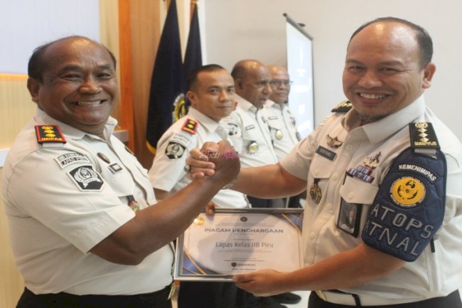 Lapas Piru Raih Dua Penghargaan pada Anev Kinerja Triwulan II Semester I Kanwil Ditjenpas Maluku