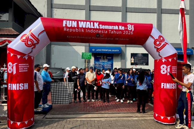 Lapas Cipinang Ikuti Fun Walk dan Bakti Sosial Sambut HUT Ke-81 RI