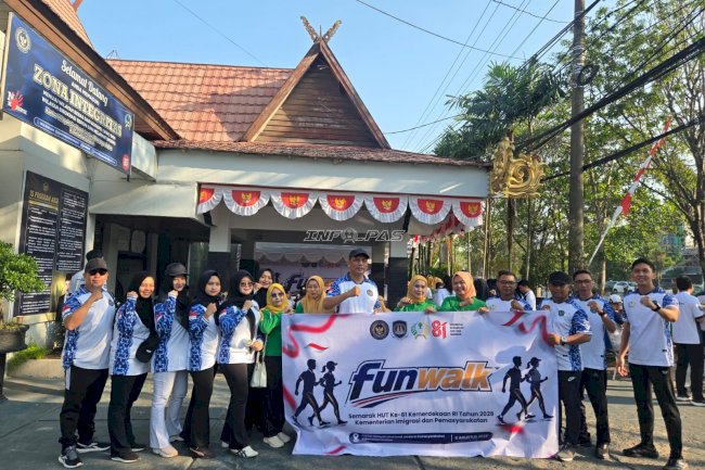 Bapas Banjarmasin Ikuti Fun Walk Semarakkan HUT Ke-81 RI