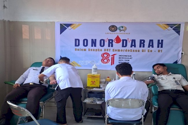 Semangat Kemerdekaan Mengalir lewat Donor Darah Jajaran Lapas Kolonodale