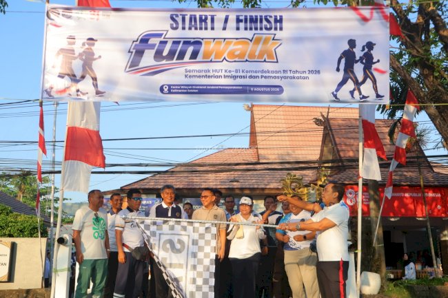 Kanwil Ditjenpas Kalsel Perkuat Kebersamaan lewat Fun Walk HUT Ke-81 Ri