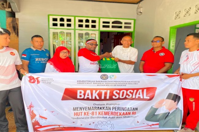 Rutan Masohi Serahkan Bantuan Sembako dan Cek Kesehatan Purnabakti Pemasyarakatan