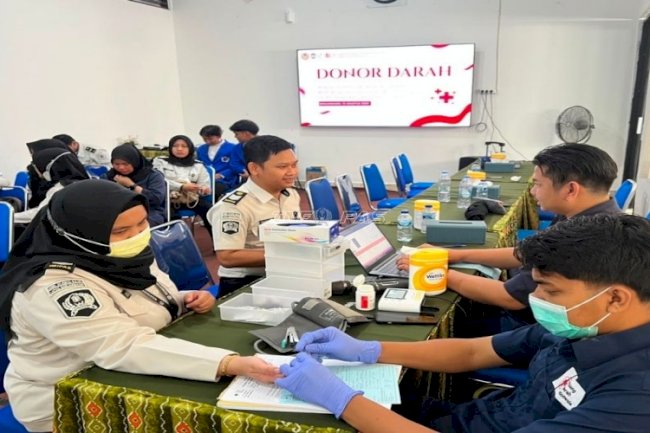 Jajaran Lapas Banjarmasin Donorkan Darah Peringatan HUT Ke-81 RI