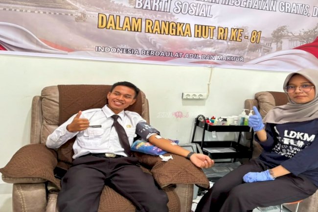 Semarak HUT Ke-81 RI, Rutan Rantau Gelar Donor Darah dan Cek Kesehatan Gratis