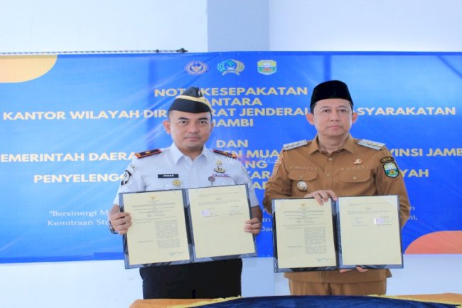 Perkuat Sinergi Penyelenggaraan Pemasyarakatan, Kanawil Ditjenpas Jambi Sepakati Nota Kesepakatan dengan Pemkab Muaro Jambi 