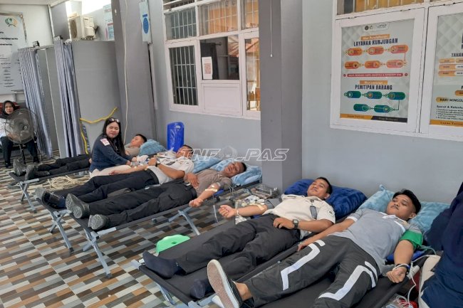 Lapas Tolitoli Libatkan TNI/Polri dalam Aksi Donor Darah HUT RI