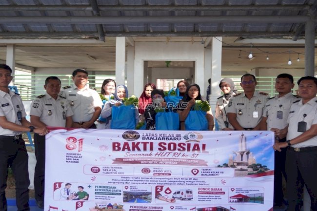 Semarak HUT Ke-81 RI, Lapas Banjarbaru Gelar Baksos dan Layanan Kesehatan
