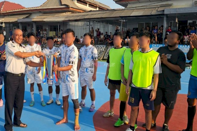  Semarak HUT Ke-81 RI, Blok B Lapas Pangkalpinang Sabet Juara Futsal