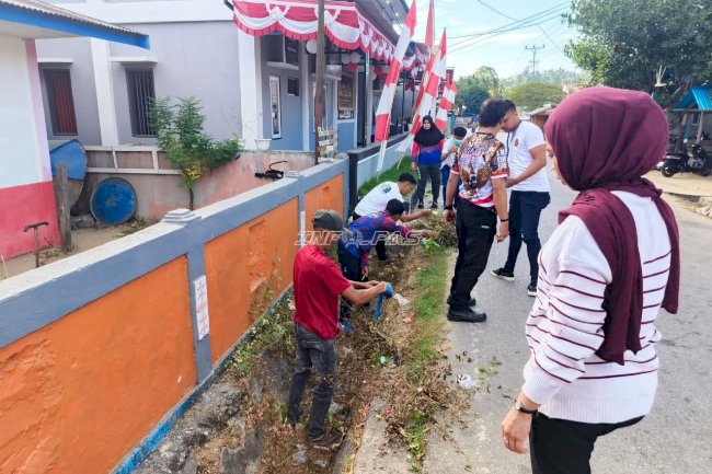 Aksi Kemerdekaan, Lapas Wahai bersama Warga Binaan Bersihkan Parit SDN 181 