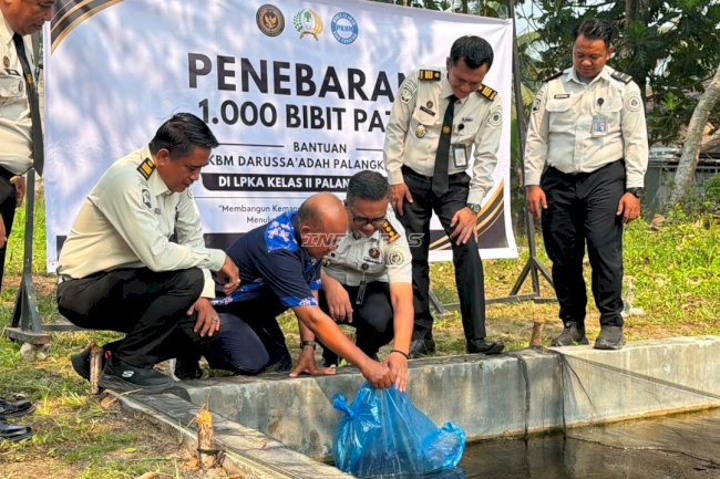LPKA Palangka Raya Terima dan Tebar 1.000 Bibit Ikan Patin