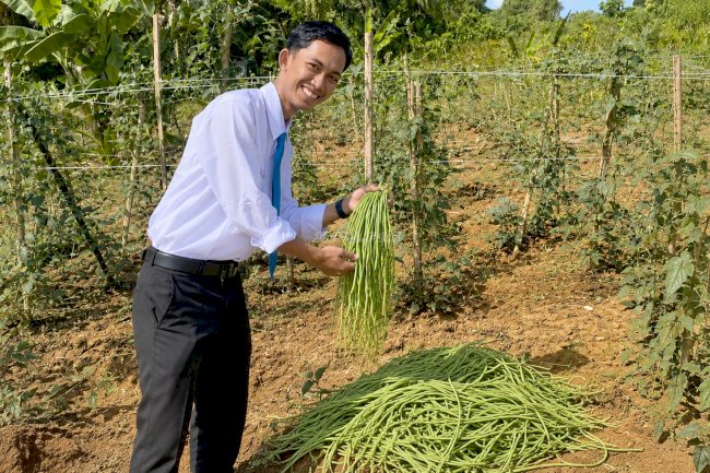 Panen 19 Kg Kacang Panjang, Warga Binaan Lapas Batulicin Dukung Dapur Sehat