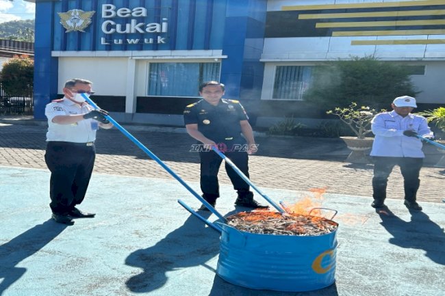 Lapas Luwuk Dukung Penegakan Hukum lewat Pemusnahan Barang Kena Cukai Ilegal oleh Bea Cukai Luwuk