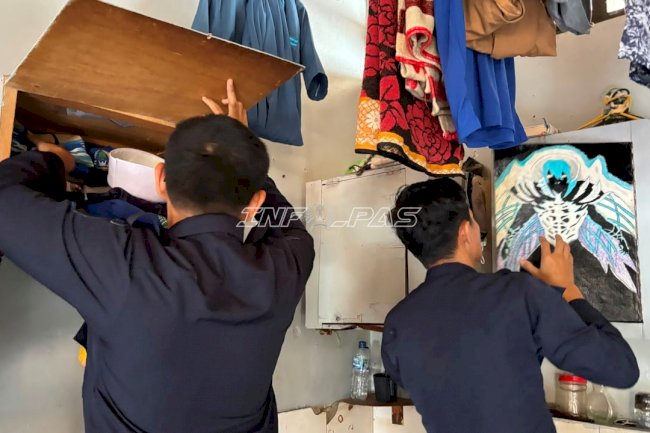 Perkuat Keamanan dan Deteksi Dini, Rutan Rantau Geledah Kamar Hunian
