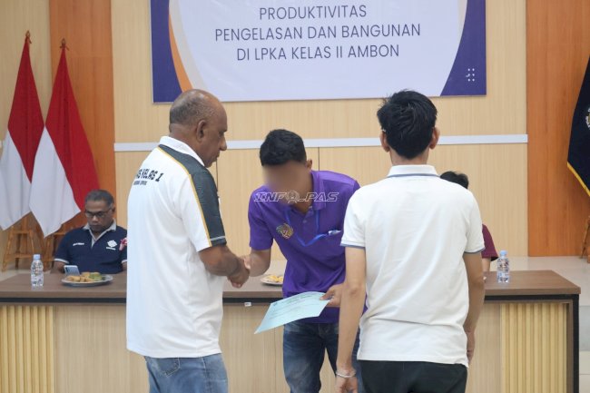 Anak Binaan LPKA Ambon Rampungkan Pelatihan Vokasi Pengelasan dan Bangunan
