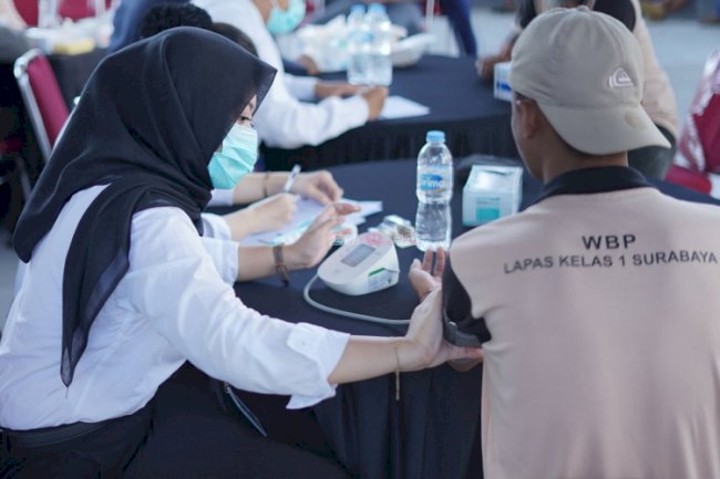 Lapas Kelas I Surabaya Gandeng Puskesmas Jabon, 100 Warga Binaan Jalani Pemeriksaan Kesehatan