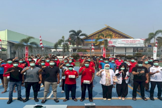 Lapas Pekanbaru Bagikan Masker kepada Warga Binaan, Antisipasi Dampak Kabut Asap Karhutla