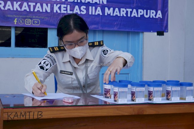 Komitmen Zero Narkoba, Lapas Perempuan Martapura Lakukan Tes Urine Mendadak