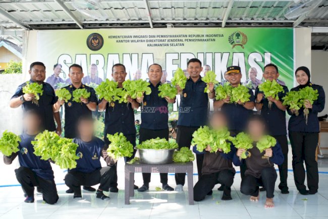 Tumbuh Bersama di SAE, LPKA Martapura Panen Selada Hasil Pembinaan Anak Binaan