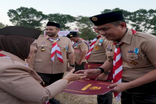 Jajaran Rutan Sinjai Raih Penghargaan Pancawarsa I pada peringatan Hari Pramuka Ke-65