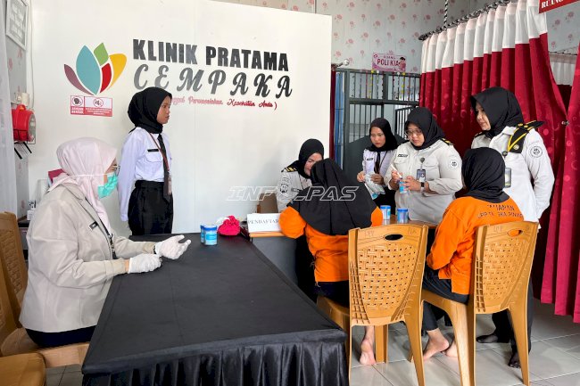 Lapas Perempuan Pangkalpinang Gelar Sidak dan Tes Urine bersama BNNK serta Polsek Taman Sari