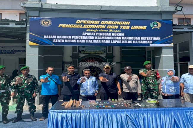 Cegah Gangguan Kamtib, Lapas Baubau Gelar Razia Gabungan dan Tes Urine