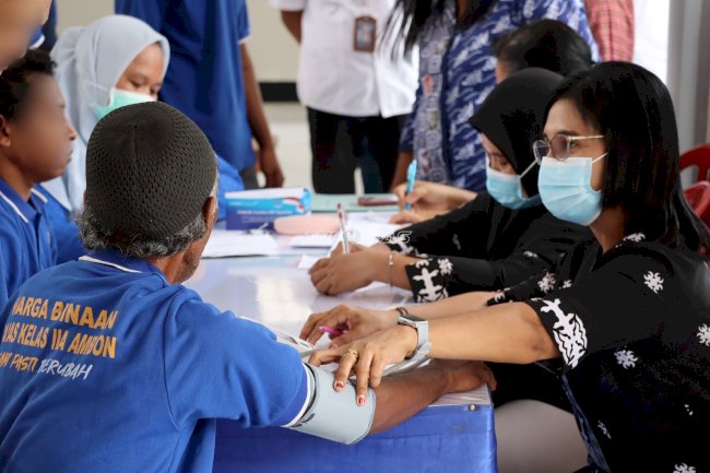 Lapas Ambon Gandeng Dinkes dan Puskesmas Passo Gelar Tracing TBC dan CKG