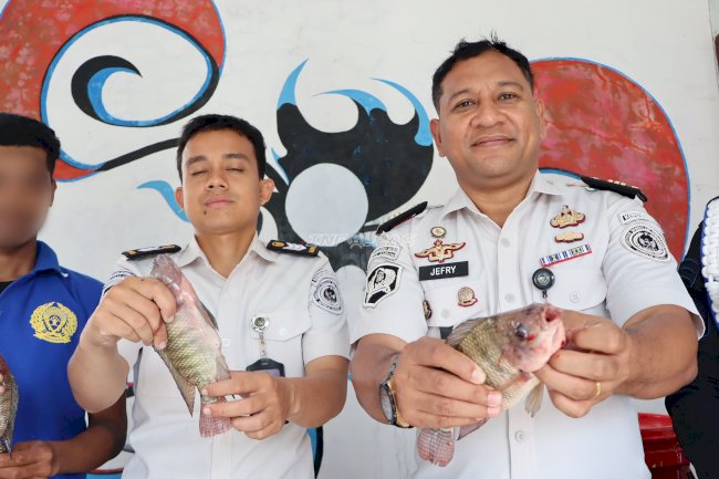 Wujudkan Kemandirian Pangan, Lapas Ambon Panen 10 Kilogram Ikan Nila Hasil Pembinaan