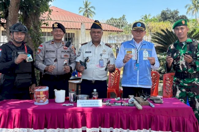 Razia Gabungan bersama APH Terkait, Lapas Atambua Perkuat Komitmen Cegah Gangguan Kamtib