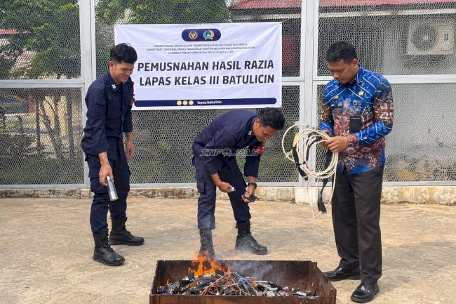 Tak Berhenti di Razia, Lapas Batulicin Musnahkan Barang Terlarang Hasil Penggeledahan
