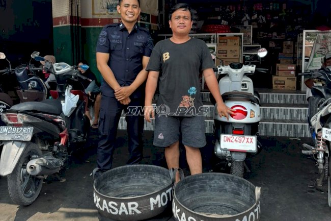 Karya Warga Binaan Lapas Luwuk Diminati Masyarakat, Tong Sampah Ban Bekas Dibeli Bengkel