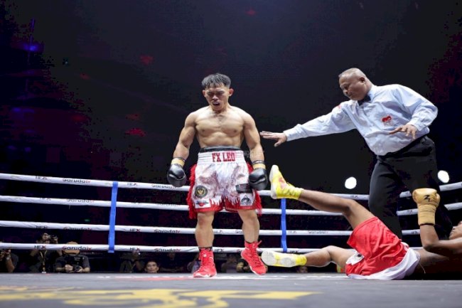 Buktikan Prestasi di Atas Ring, Petugas LPKA Sungai Raya Menang KO di Debut Profesional