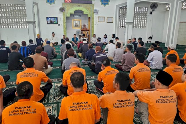 Bekali Tahanan dengan Nilai Spiritual, Lapas Pangkalpinang Gelar Pembinaan Kerohanian