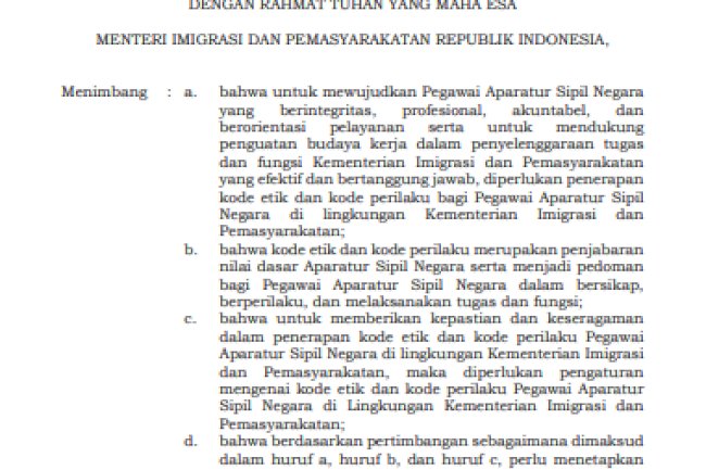 Peraturan Menteri Imigrasi dan Pemasyarakatan Nomor 14 Tahun 2026