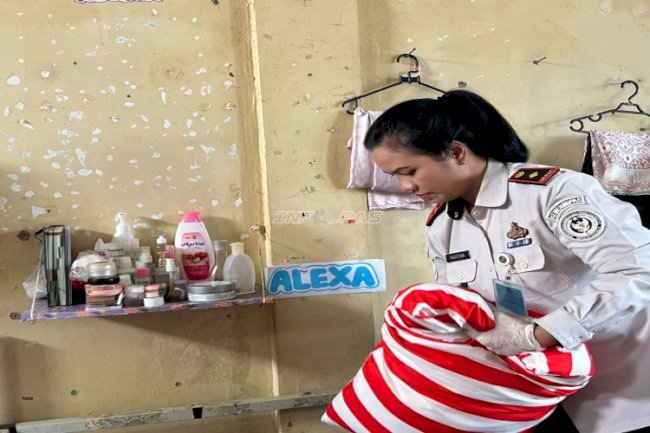Wujudkan Lapas Aman dan Tertib, Lapas Perempuan Kendari Razia Kamar Hunian
